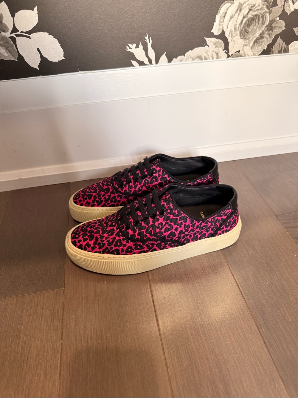Saint Laurent Pink Leopard Sneakers - Picture 4 of 9
